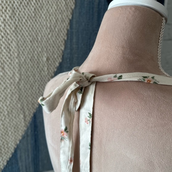 American Eagle Cream Floral Halter Top Dress - Picture 8 of 9